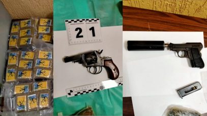 droguri si arme descoperite la un roman din Latina
