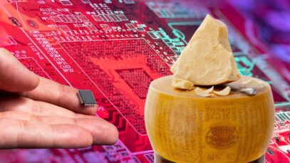 Cipuri „comestibile” în Parmiggiano Reggiano.