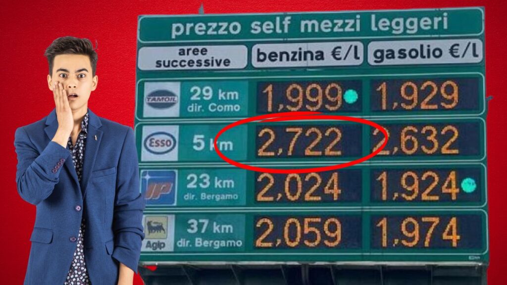 Preț uriaș la benzină pe autostradă în Italia