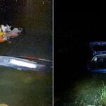 Doi români cu mașina în lac la Anghiari