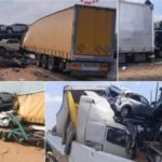 Accident teribil cu patru camioane grele